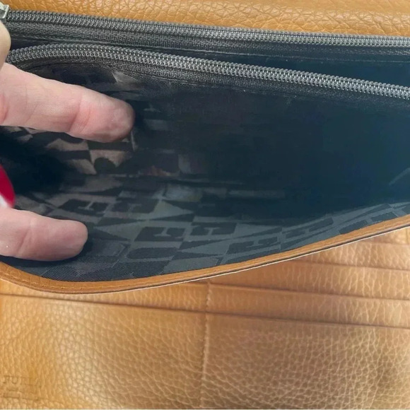 Furla Original Brown Pebbled Leather Brown Stitching  BiFold Wallet Golden Logo - Picture 5 of 6